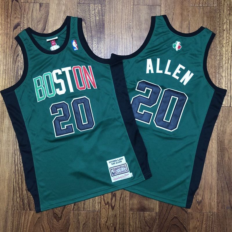 Men Boston Celtics 20 Allen Green Rainbow font embroidered 2021 NBA Jersey
